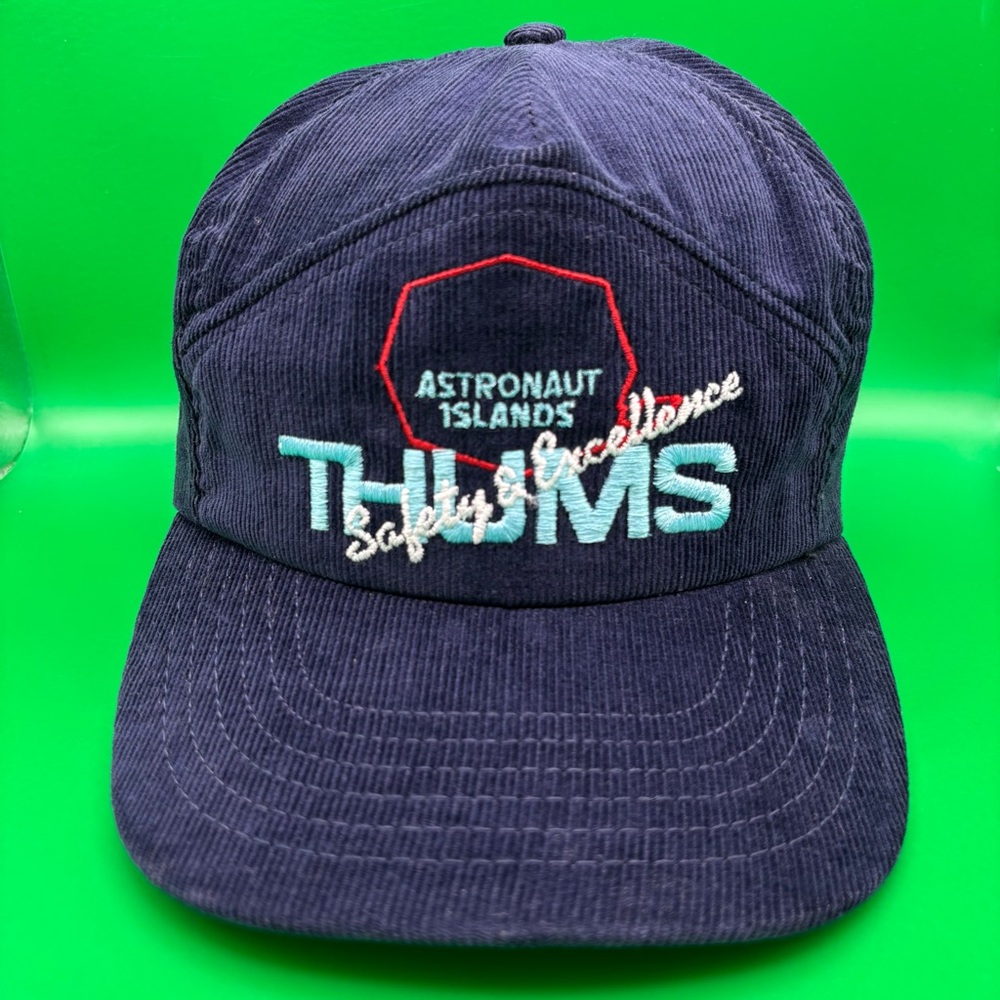 Vintage THUMS Astronaut Islands Corduroy Hat Snapback Oil Texaco Shell Mobil NOS